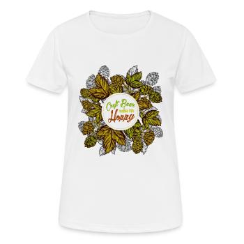 Craft beer hops - Women's Breathable T-Shirt - white - Front - AI Model Female 172 dark (172cm)