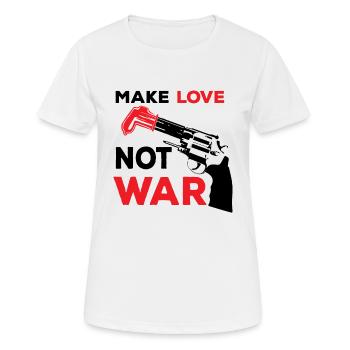 Amour Love Gun cadeau de déclaration de sexe Condom - T-shirt respirant Femme - blanc - Devant - AI Model Female 172 dark (172cm)
