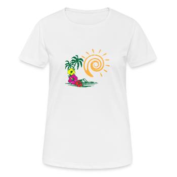 Soleil d’été - T-shirt respirant Femme - blanc - Devant - AI Model Female 172 dark (172cm)