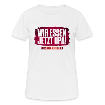 Satzzeichen retten Leben! - Frauen T-Shirt atmungsaktiv - Weiß - Vorne - AI Model Female 172 dark (172cm)