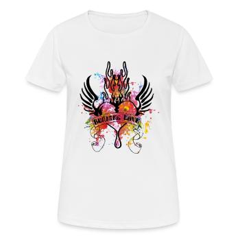 Burning Love (Heart & Banner - Colour Splash) 05 - Women's Breathable T-Shirt - white - Front - AI Model Female 172 dark (172cm)