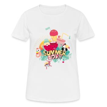 SUMMER LOVE IS DELICIOUS - Frauen T-Shirt atmungsaktiv - Weiß - Vorne - AI Model Female 172 dark (172cm)