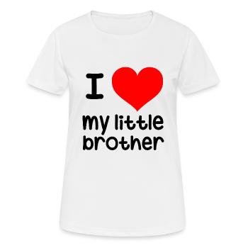 J'aime mon petit frère - T-shirt respirant Femme - blanc - Devant - AI Model Female 172 dark (172cm)