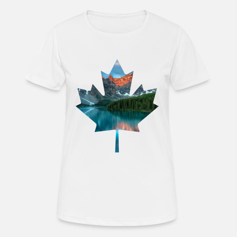 Canada dans la feuille d'érable - T-shirt respirant Femme - blanc