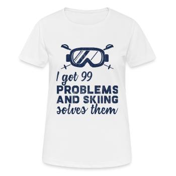 Sports d'hiver - Ski - Après-ski - Cadeau - T-shirt respirant Femme - blanc - Devant - AI Model Female 172 dark (172cm)