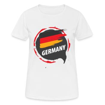 Drapeau Allemagne Drapeau Allemagne Logo - T-shirt respirant Femme - blanc - Devant - AI Model Female 172 dark (172cm)