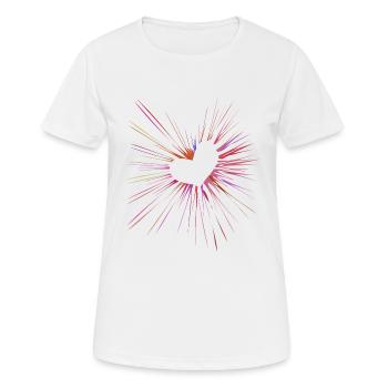 Supernova-Herz - Explosion der Farbe - Frauen T-Shirt atmungsaktiv - Weiß - Vorne - AI Model Female 172 dark (172cm)