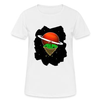 Flottant dans l'espace - T-shirt respirant Femme - blanc - Devant - AI Model Female 172 dark (172cm)