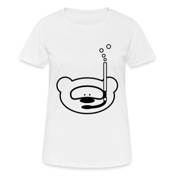 Lustiger Teddybär mit Taucherbrille und Schnorchel - Frauen T-Shirt atmungsaktiv - Weiß - Vorne - AI Model Female 172 dark (172cm)