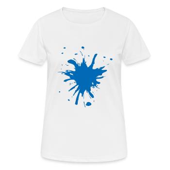 Farbspritzer blau - Frauen T-Shirt atmungsaktiv - Weiß - Vorne - AI Model Female 172 dark (172cm)