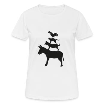 Bremer Stadtmusikanten Märchen Gebrüder Grimm - Frauen T-Shirt atmungsaktiv - Weiß - Vorne - AI Model Female 172 dark (172cm)