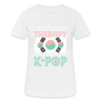 K-Pop - Frauen T-Shirt atmungsaktiv - Weiß - Vorne - AI Model Female 172 dark (172cm)