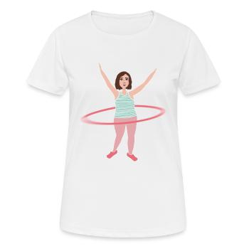 Hula-Hoop Figure - Women's Breathable T-Shirt - white - Front - AI Model Female 172 dark (172cm)