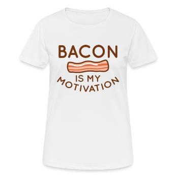 Speck ist meine Motivation - Frauen T-Shirt atmungsaktiv - Weiß - Vorne - AI Model Female 172 dark (172cm)