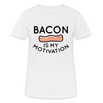 Speck ist meine Motivation - Frauen T-Shirt atmungsaktiv - Weiß - Vorne - AI Model Female 172 dark (172cm)