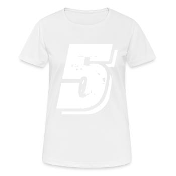 5 Number symbol - Women's Breathable T-Shirt - white - Front - AI Model Female 172 dark (172cm)