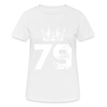 79 Zahl Krone - Frauen T-Shirt atmungsaktiv - Weiß - Vorne - AI Model Female 172 dark (172cm)