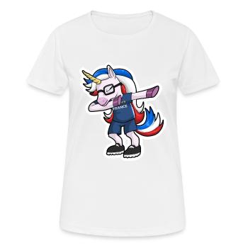 Licorne supporter équipe de france coupe du monde - T-shirt respirant Femme - blanc - Devant - AI Model Female 172 dark (172cm)