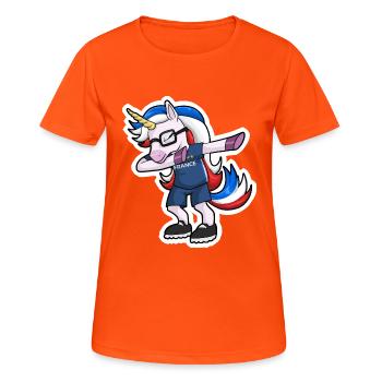 Licorne supporter équipe de france coupe du monde - T-shirt respirant Femme - orange néon - Devant - AI Model Female 172 dark (172cm)