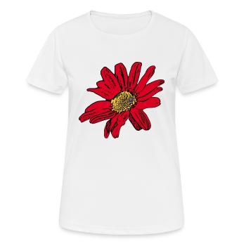 Flower Red Red Flower Flowers Red Red Flowers - Women's Breathable T-Shirt - white - Front - AI Model Female 172 dark (172cm)