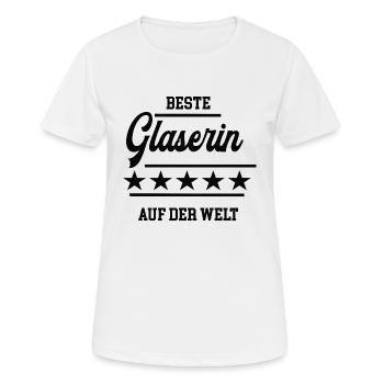 Beste Glaserin der Welt weltbeste Meisterin Chefin - Frauen T-Shirt atmungsaktiv - Weiß - Vorne - AI Model Female 172 dark (172cm)