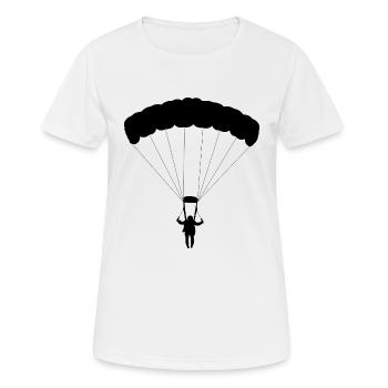 parachute fallschirmspringen parachuting skydiver - Frauen T-Shirt atmungsaktiv - Weiß - Vorne - AI Model Female 172 dark (172cm)