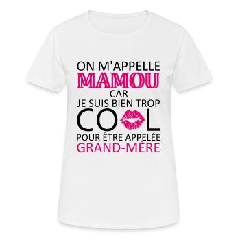 on m'appelle mamou - T-shirt respirant Femme - blanc - Devant - AI Model Female 172 dark (172cm)