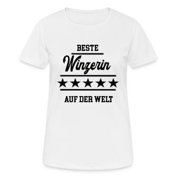 Beste Winzerin Weltbeste Chefin Winzerei Weingut - Frauen T-Shirt atmungsaktiv - Weiß - Vorne - AI Model Female 172 dark (172cm)