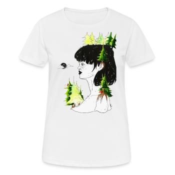 Forest Portrait - Women's Breathable T-Shirt - white - Front - AI Model Female 172 dark (172cm)