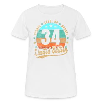 Update Level Up 34 Years Limited Edition Retro - Women's Breathable T-Shirt - white - Front - AI Model Female 172 dark (172cm)