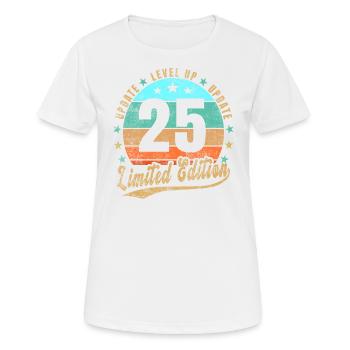 Mise à jour Level Up 25 Ans Édition Limitée Rétro - T-shirt respirant Femme - blanc - Devant - AI Model Female 172 dark (172cm)