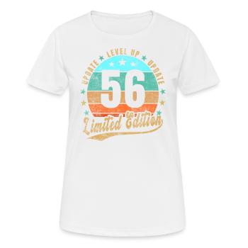 Mise à jour Level Up 56 Ans Édition Limitée Rétro - T-shirt respirant Femme - blanc - Devant - AI Model Female 172 dark (172cm)