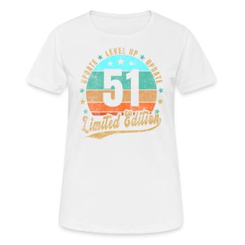 Update Level Up 51 Years Limited Edition Retro - Women's Breathable T-Shirt - white - Front - AI Model Female 172 dark (172cm)