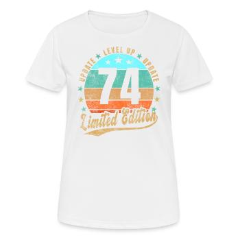 Update Level Up 74 Years Limited Edition Retro - Women's Breathable T-Shirt - white - Front - AI Model Female 172 dark (172cm)