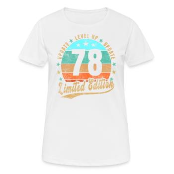 Mise à jour Level Up 78 ans Édition Limitée Rétro - T-shirt respirant Femme - blanc - Devant - AI Model Female 172 dark (172cm)