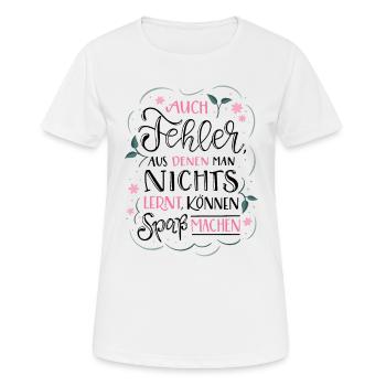 Fehler die Spaß machen - Frauen T-Shirt atmungsaktiv - Weiß - Vorne - AI Model Female 172 dark (172cm)