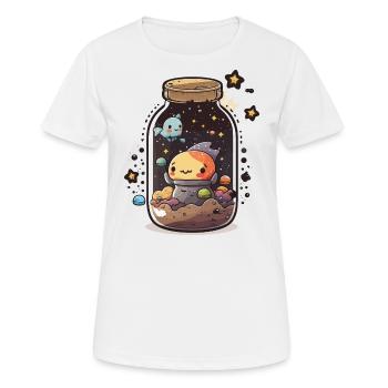 Conteneur cosmique - T-shirt respirant Femme - blanc - Devant - AI Model Female 172 dark (172cm)