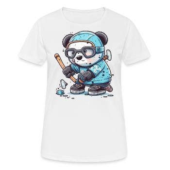 Panda Puckster - Frauen T-Shirt atmungsaktiv - Weiß - Vorne - AI Model Female 172 dark (172cm)
