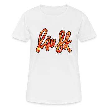 cooler Spruch - läuft - coole Sprüche - Frauen T-Shirt atmungsaktiv - Weiß - Vorne - AI Model Female 172 dark (172cm)