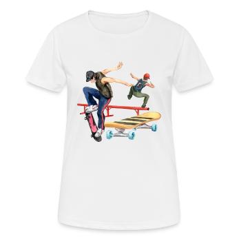 Longboard Grafik - Frauen T-Shirt atmungsaktiv - Weiß - Vorne - AI Model Female 172 dark (172cm)