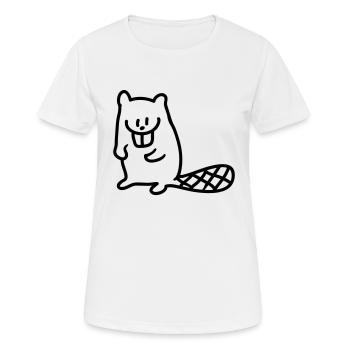 Biber - ligne - T-shirt respirant Femme - blanc - Devant - AI Model Female 172 dark (172cm)