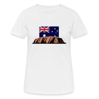 Ayers Rock - Australia Flag - Women's Breathable T-Shirt - white - Front - AI Model Female 172 dark (172cm)
