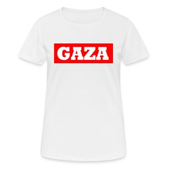 Gaza - Frauen T-Shirt atmungsaktiv - Weiß - Vorne - AI Model Female 172 dark (172cm)