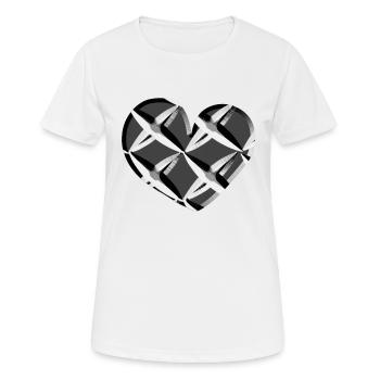 graues herz netz muster gefangen - Frauen T-Shirt atmungsaktiv - Weiß - Vorne - AI Model Female 172 dark (172cm)