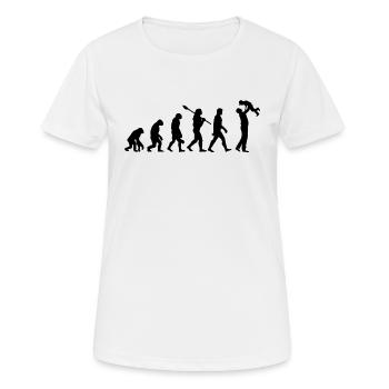 Evolution of the Super Papa - New Papa Gift - Women's Breathable T-Shirt - white - Front - AI Model Female 172 dark (172cm)