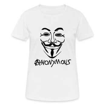 logo anarchy anonymous masque mask - T-shirt respirant Femme - blanc - Devant - AI Model Female 172 dark (172cm)