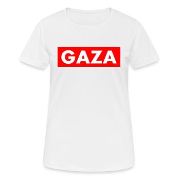 Gaza - T-shirt respirant Femme - blanc - Devant - AI Model Female 172 dark (172cm)