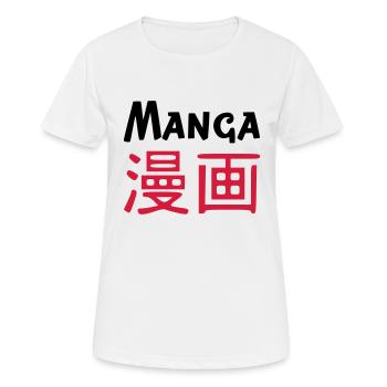MANGA - Frauen T-Shirt atmungsaktiv - Weiß - Vorne - AI Model Female 172 dark (172cm)