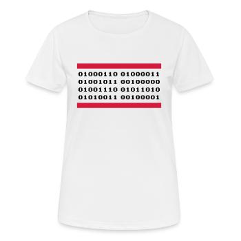FCK NZS! Binärcode - Frauen T-Shirt atmungsaktiv - Weiß - Vorne - AI Model Female 172 dark (172cm)