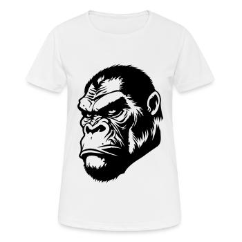 Gorilla Head - Women's Breathable T-Shirt - white - Front - AI Model Female 172 dark (172cm)